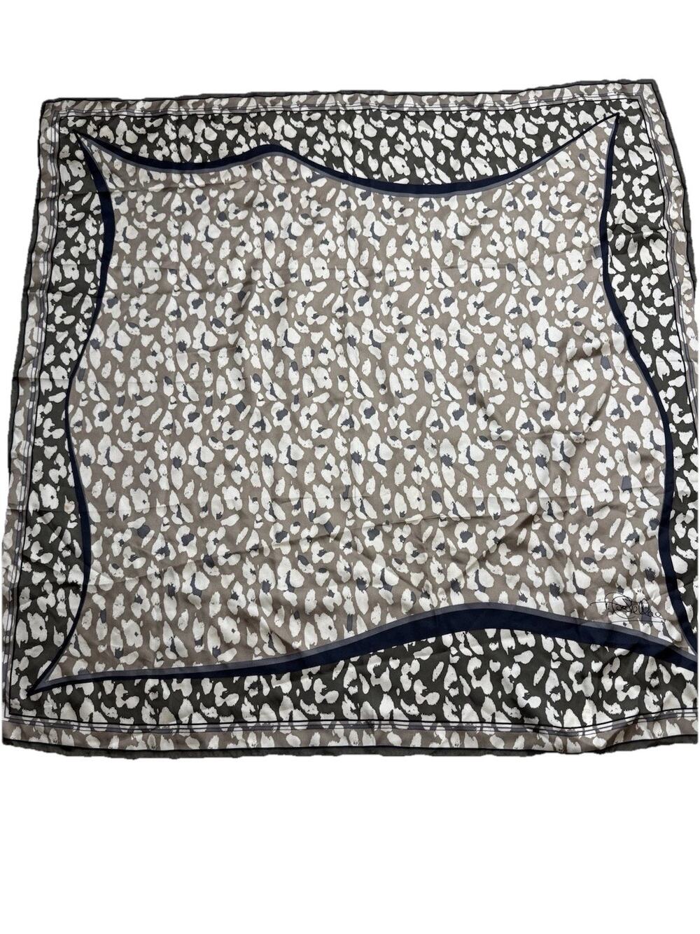 Paul Costelloe Dressage Silk Scarf Animal Print Brown Neutral 34.5” Neutral